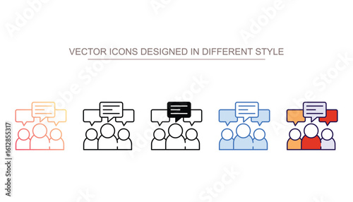 Discussion Forum icon design with white background stock illustration