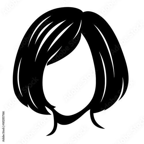 Woman's Short Bob Hairstyle with Side Part - Classic and Elegant Haircut for Beauty Concepts