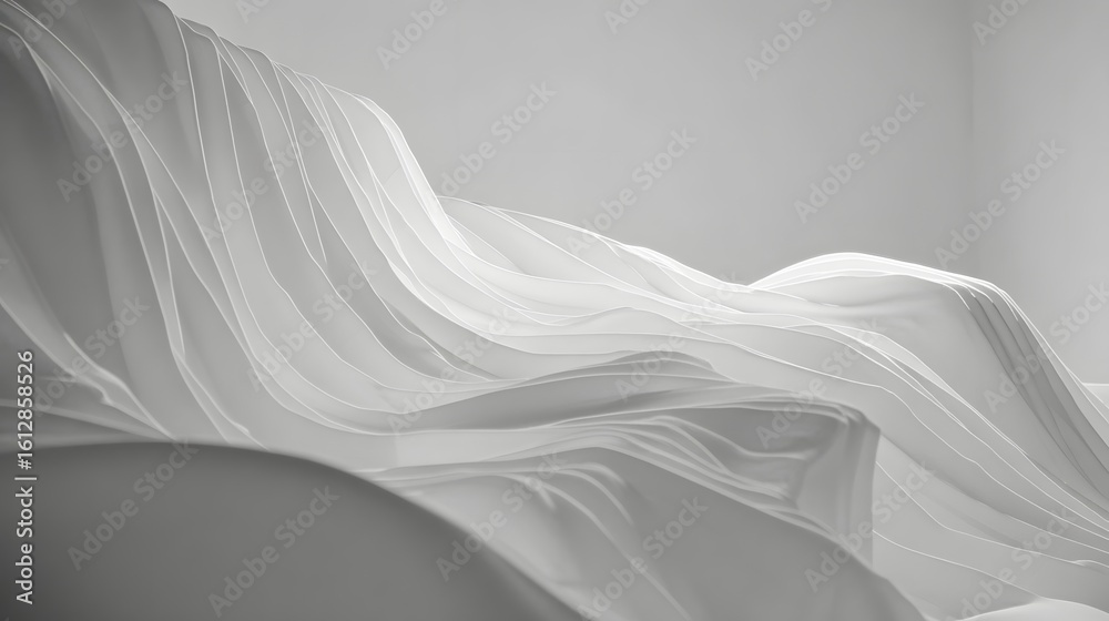 Folded fabric forms an abstract landscape. Folded fabric forms an abstract landscape.