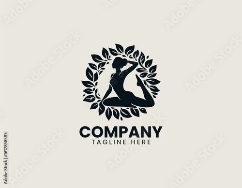 Nature Beauty Woman Goddess Wellness Spa Floral Vector Logo Design
