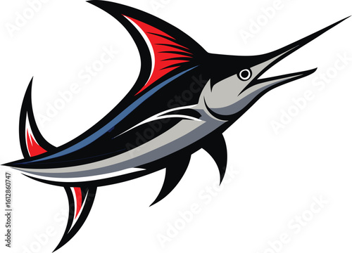 Colorful Swordfish Vector Art