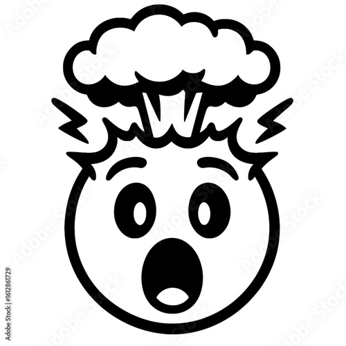 Surprised Face with Exploding Head - Expressing Shock or Amazement