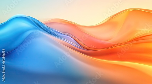 Abstract flowing waves of blue and orange (2)