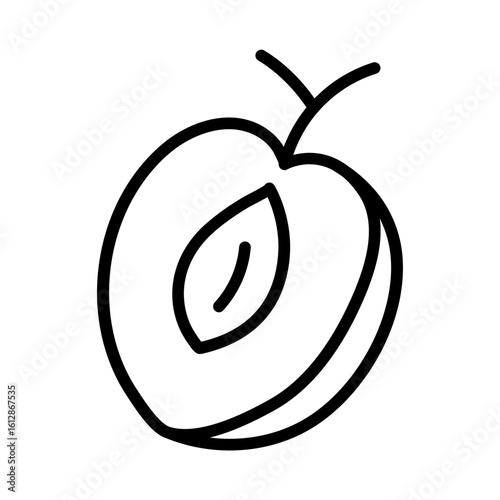 Plum icon vector image. Can be used for Fruits and Vegetables.