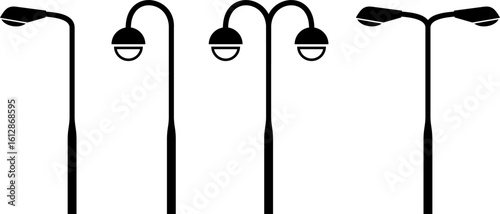 Street light, Street light icon, logo isolated on white background. Vector illustration.