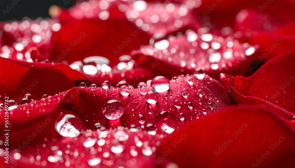 Close-up of water droplets on a rose petal Close-up of water droplets on a rose petal