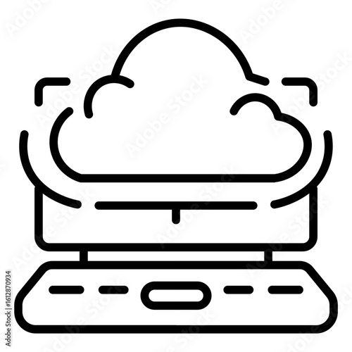 Cloud Computing icon vector image. Can be used for Coding and Development.