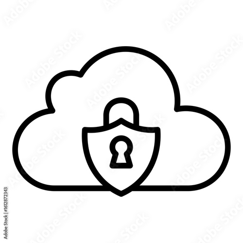Cloud security icon vector image. Can be used for Web Hosting.