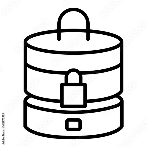 Database Lock icon vector image. Can be used for Web Hosting.