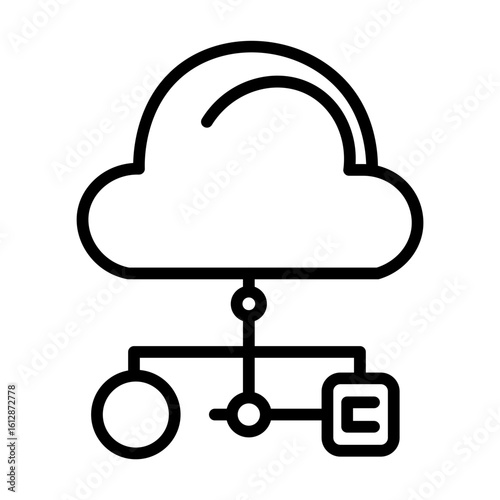 Cloud Connection icon vector image. Can be used for Web Hosting.