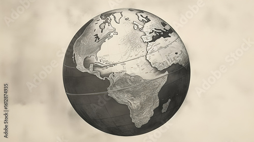 Globe world map geography earth continents travel atlas cartography sphere