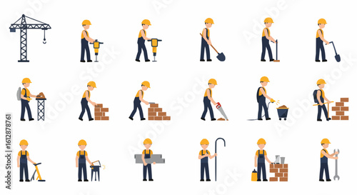 Construction worker illustrations.