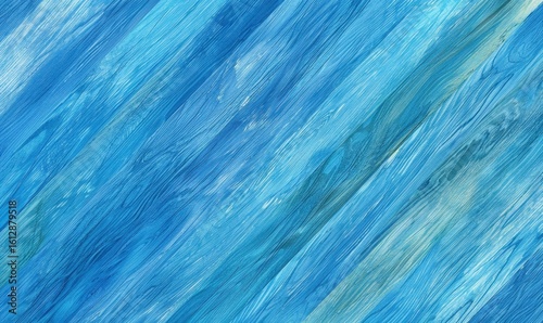 Abstract blue painted wood texture background with diagonal planks and grain
