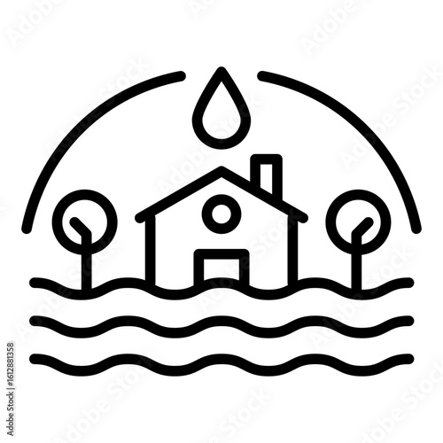 Flood icon vector image. Can be used for Natural Disaster.