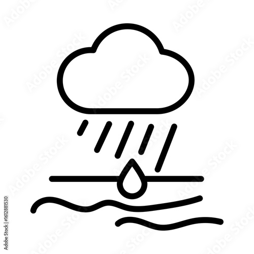 Heavy Rain icon vector image. Can be used for Natural Disaster.