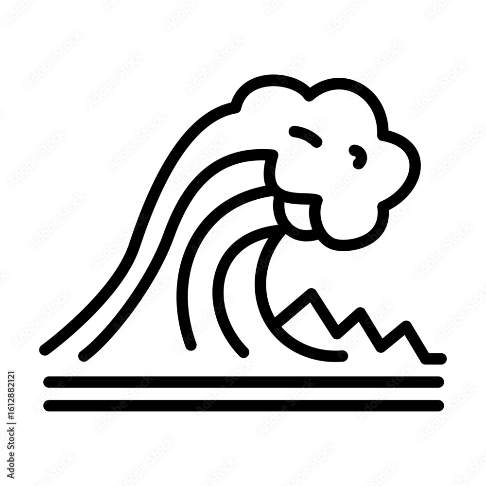 Fototapeta premium Tsunami icon vector image. Can be used for Natural Disaster.