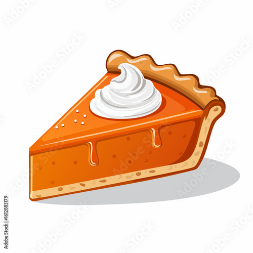 Smooth pumpkin pie topped with whipped cream and cinnamon dusting, a seasonal classic served chilled or warm.