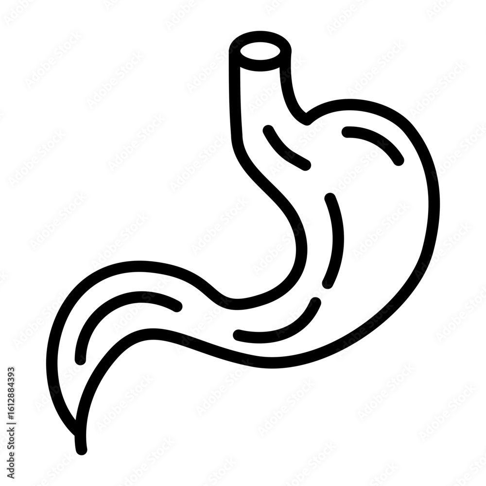 Fototapeta premium Esophagus icon vector image. Can be used for Human Anatomy.
