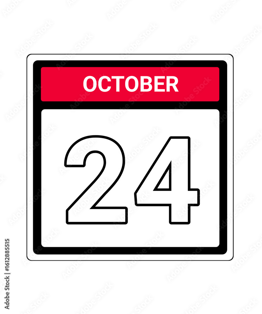 Fototapeta premium calendar icon October month date 24