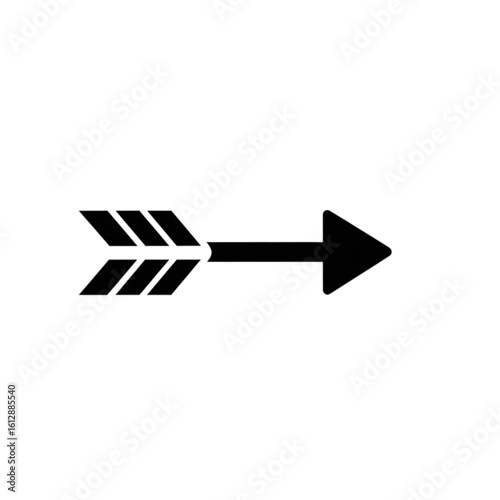 A simple black arrow icon pointing to the right, isolated on a white background. A conceptual symbol for direction and navigation.