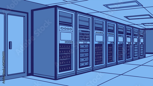 Explore data center server room with network infrastructure and it equipment for cloud computing solutions