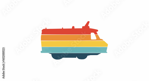 Colorful train silhouette.