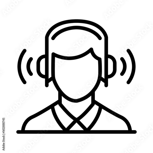 Listening Skills icon vector image. Can be used for Personality Traits.