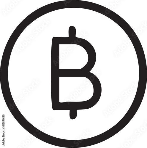Bitcoin Cryptocurrency Digital Currency Symbol Icon.