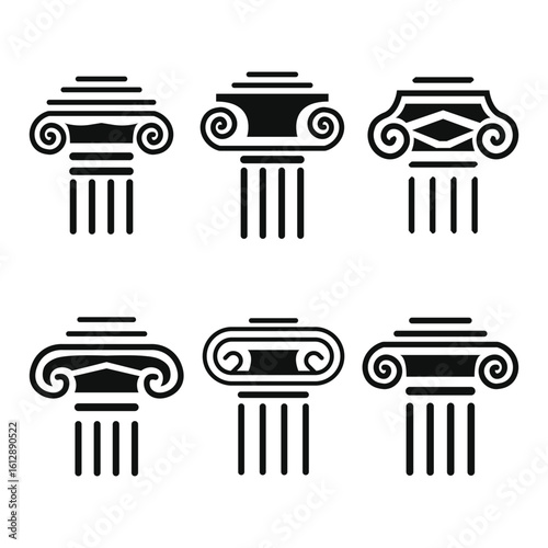Ancient greek column vector