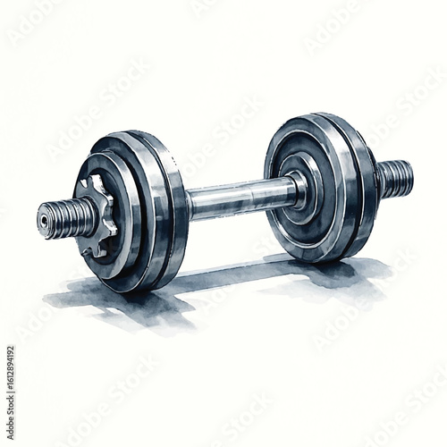 Premium Black Dumbbell Isolated on White Background – Fitness Equipment Concept