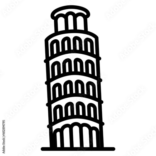 Leaning Tower icon vector image. Can be used for Italy.