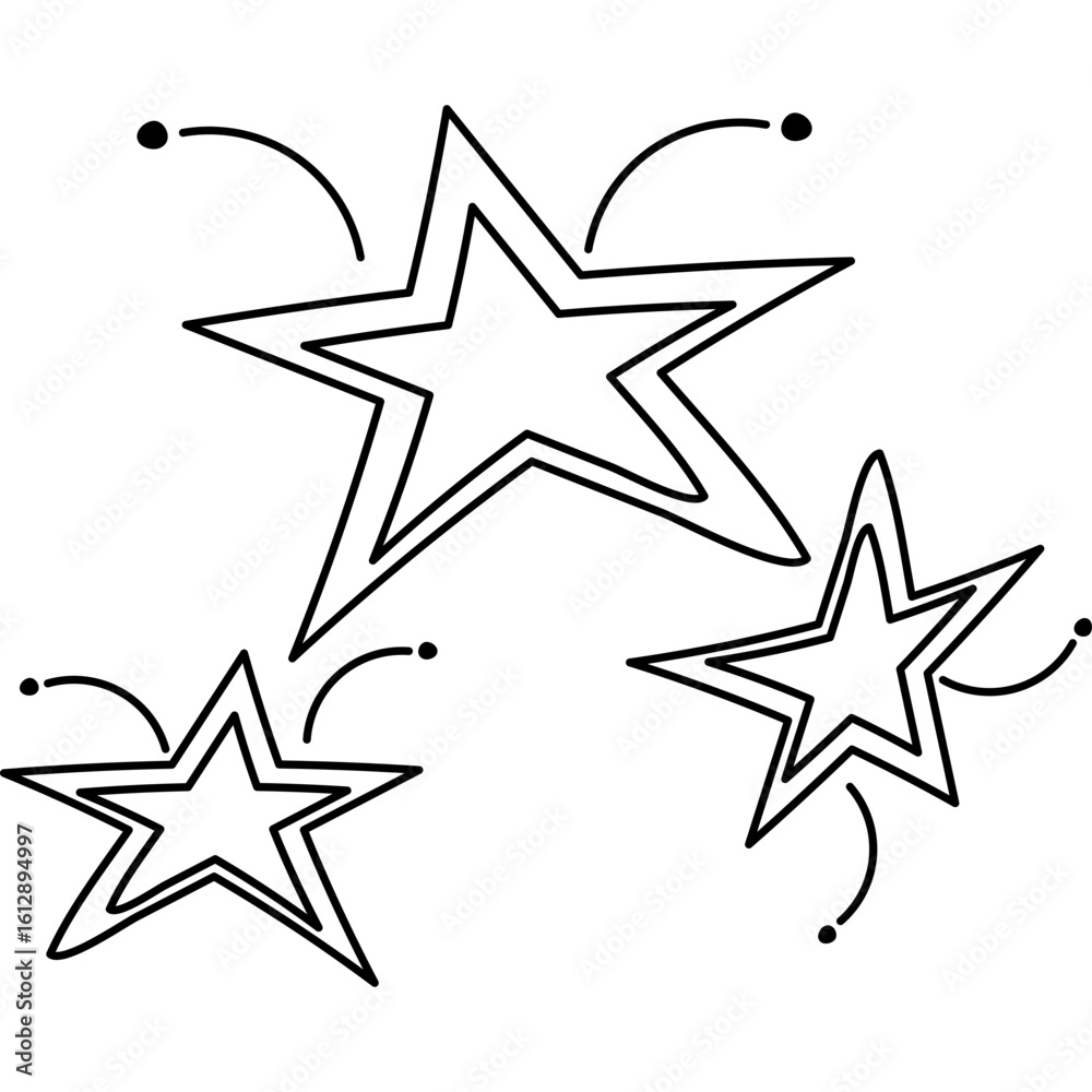Obraz premium Star Doodle Line