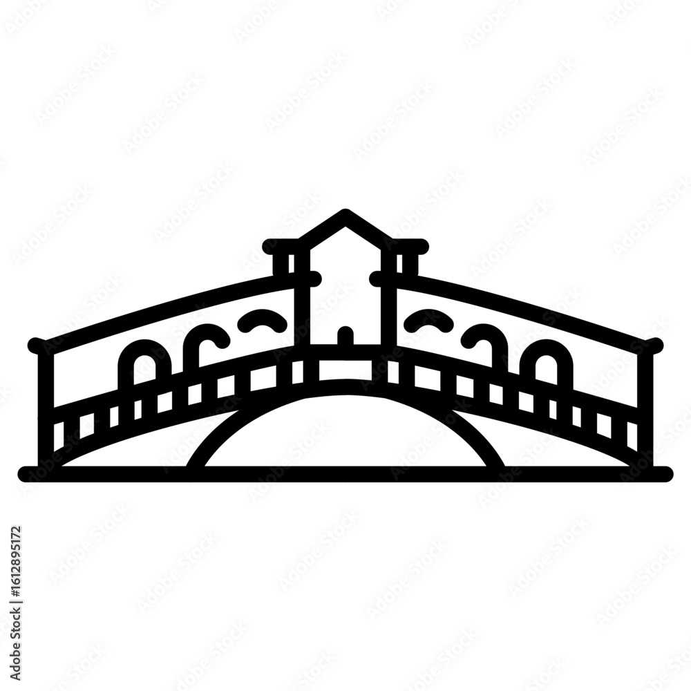 Obraz premium Rialto Bridge icon vector image. Can be used for Italy.