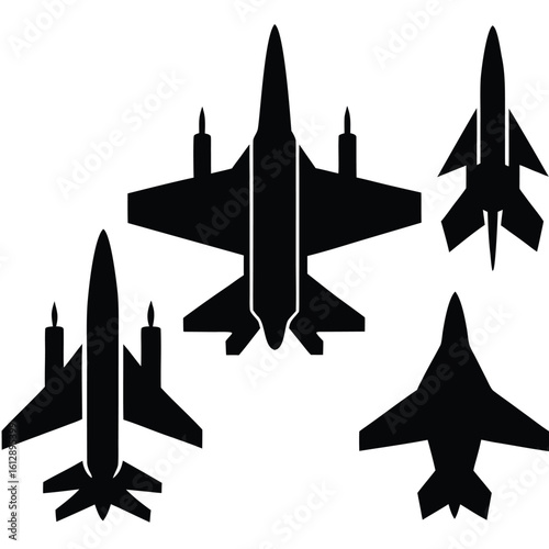 Wallpaper Mural Fighter jet icon, aircraft vector, military plane silhouette, air force graphic, warplane symbol, aviation illustration
 Torontodigital.ca