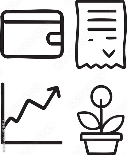 Financial Growth and Success Icons.
