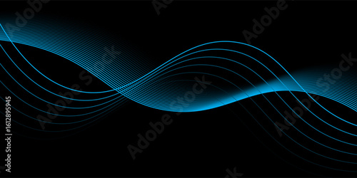Abstract wave wireframe element background. Stylized line art wavy pattern. Curved wave line digital background.