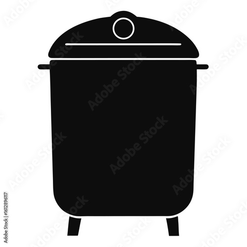 Wallpaper Mural Trash bin icon, waste container vector, garbage can silhouette, trash disposal graphic, dustbin symbol, recycling bin illustration
 Torontodigital.ca