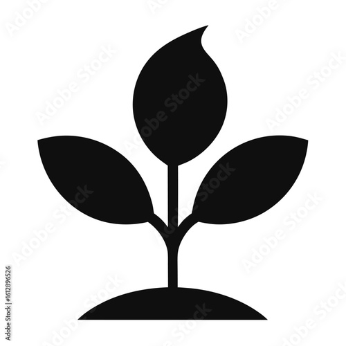 Wallpaper Mural Plant sprout icon, seedling vector, young plant silhouette, botanical growth graphic, nature sprout symbol, eco-friendly illustration
 Torontodigital.ca