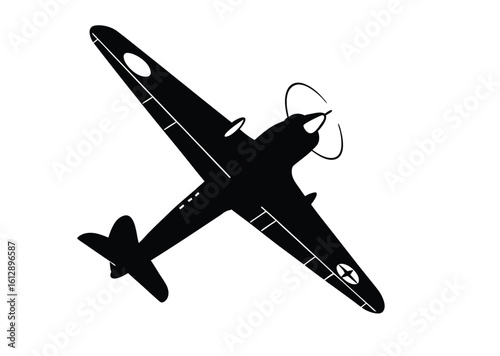 Illustration showing a black airplane icon on a white background