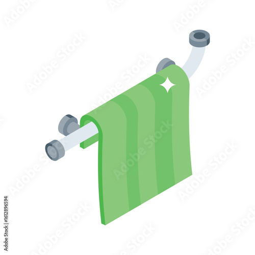 An amazing isometric style icon of towel rack stand