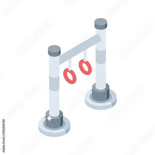 A captivating isometric icon showing gymnastic rings