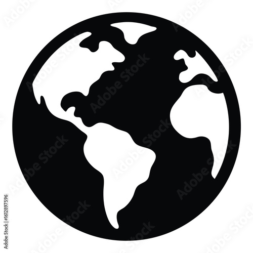 Wallpaper Mural Earth globe icon, world map vector, global planet silhouette, international symbol, geography clipart, worldwide graphic
 Torontodigital.ca