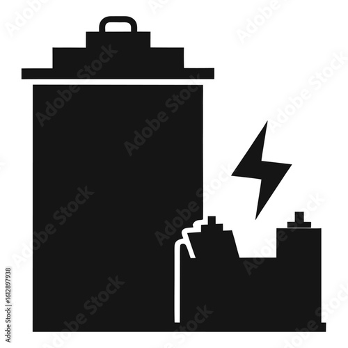 Wallpaper Mural Battery icon, energy storage vector, power charge silhouette, electricity symbol, battery level clipart, rechargeable energy graphic
 Torontodigital.ca