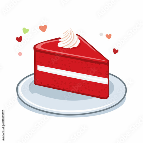 Moist red velvet cake with signature red sponge and smooth cream cheese frosting, rich and flavorful.