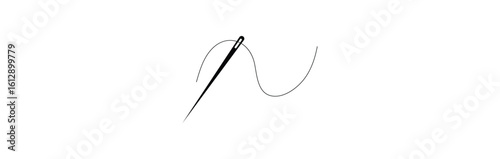 needle for sewing clothes line art icon for apps and websites