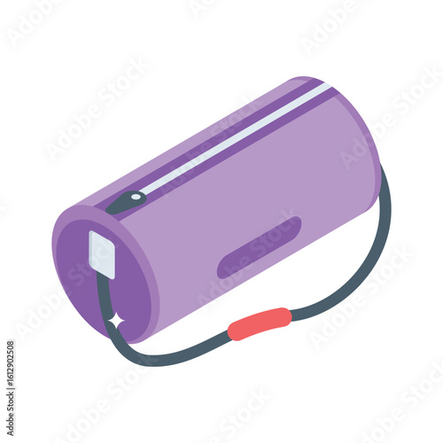 A modern isometric icon of gym bag, premium design