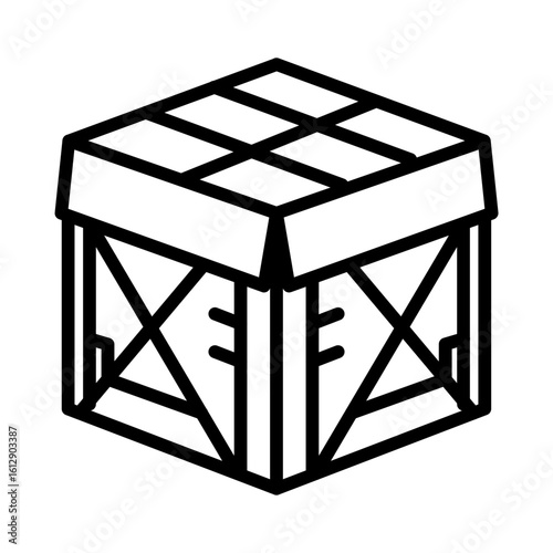 Crate box icon vector image. Can be used for Manufacturing.