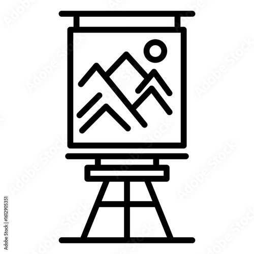 Exhibit Design icon vector image. Can be used for Art and Craft Supplies.