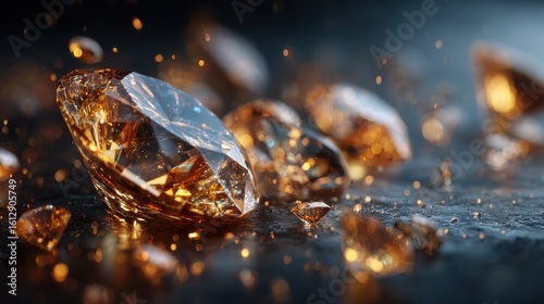 Wallpaper Mural Sparkling Amber Diamonds Luxury Gems Precious Stones Torontodigital.ca