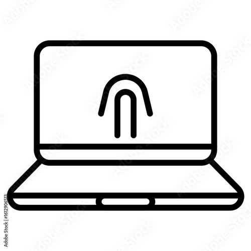 Biometric Laptop icon vector image. Can be used for Biometrics.